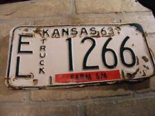 1963 KANSAS STATE LICENSE PLATE CAR FARM TRUCK TAG, EL 1266 ELLIS COUNTY YEAR 63 picture