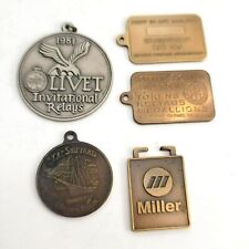 Keychain Lot Medallions Round and Rectangular Businesses Sc814 picture