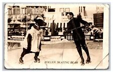C1910S ROLLER SKATING BEAR TRAINED ANIMAL ACT RPPC circus freak show picture