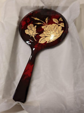 Hand Mirror Hakuichi Kanazawa Gold Leaf Japanese Traditional Craft Vintage Rose picture