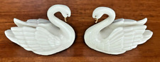 Set of (2) Lenox Porcelain Swans - 24Kt Trim picture