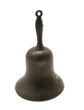 Primitive Old 1940's Brasstone Goldtone Steel Miniature Finger Service Call Bell picture