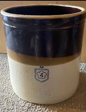 Antique Rustic 12” Nelson Mccoy 4 Gallon Salt Glaze Stoneware Butter Churn Crock picture