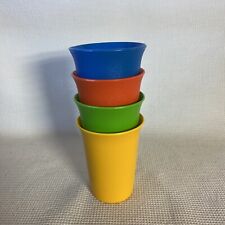 4 Vintage Tupperware #109 Bell Tumblers 7oz Cups - Green Orange Yellow Blue picture