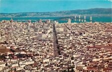 Aerial View San Francisco Oakland Bay Bridge CA California Postcard picture