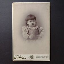 Cute Victorian Child, Antique Cabinet Card Photograph 1890's picture