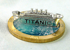 Titanic 3D Silver Ship Gold Coin Compass Sank 1912 Ocean Liner Film Cruise Model picture