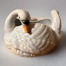 Vintage Swimming Swans Planter Art Pottery Made Japan 4