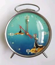 Vintage Shanghai China Diamond Seal Ball Alarm Clock Stainless Animated WORKING picture