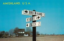 Amishland Road Signs, Pennsylvania 1969 vintage unposted picture