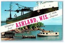 1956 On Lake Superior View, Greetings from Ashland Wisconsin WI Postcard picture