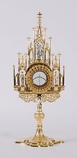 Traditional Gothic Gold & Silver Plated Monstrance with Luna  23