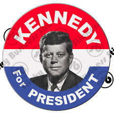 Retro Vintage Kennedy for President Button Sticker JFK Democrat Biden 3 inch  picture