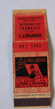 Rare Vintage Matchbook Meadville Pennsylvania Humphrey's Cleaners Water St picture