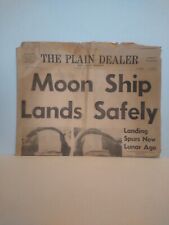 The Cleveland Plain Dealer Newspaper July 21, 1968 -Moon Ship Lands Safely Cover picture