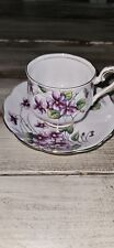 ROYAL ALBERT FLOWER OF THE MONTH TEA CUP & SAUCER #2 VIOLET FEBRUARY BONE CHINA picture