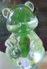 Glowing Fenton Art Glass Crystal Sitting Bear   number 5151  3 1/2