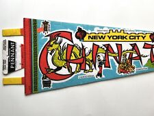 Vintage 1970’s Felt Pennant Souvenir Chinatown New York NY Flag Banner picture