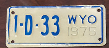 1975 Wyoming Motorcycle DEALER License Plate picture