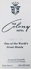 1984 The Colony Hotel Palm Beach Florida AD 4.5” Vintage VG condition picture