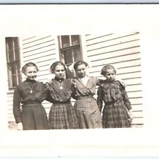 ID'd c1910s Cute Outdoor Group Young Girls RPPC Wolf Real Photo McGaughey A173 picture
