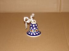 Boleslawiec Christmas Ceramic Polish Pottery Bell Handmade Hand Painted 3 1/4