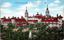 Hotel Ponce De Leon St Augustine Florida 10K East Coast System Vintage Postcard picture
