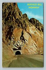 Cody WY, Buffalo Bill Highway, Shoshone Canyon Tunnel Vintage Wyoming Postcard   picture