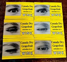 Lot of 6 DRINK WINK FROM CANADA DRY 1960'S VARI-VUE MOTION WINKING EYE CARDS NOS picture