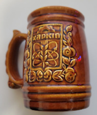 Xapkib Glazed Mug Ceramic Brown (40 oz 5 cup capacity) Vtg Beer Cup picture