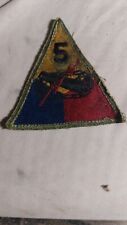 VINTAGE Original WW2 5TH ARMORED DIVISION GREENBACK PATCH Veteran's  picture