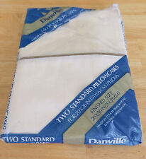 VTG 70’s Danville NOS No-Iron 2 Size Standard Beige Pillowcases USA Made picture