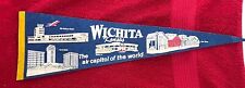 Vintage Felt Pennant Wichita Kansas Air Capitol Of The World Garvey Cow Town picture
