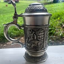 Vintage BMF Zinn 97% Pewter Small Beer Stein Lot, Viking Scenes, Dragonslayer picture