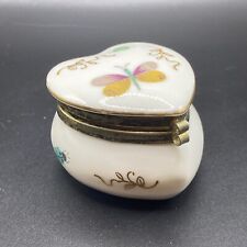 Vintage Porcelain Ardalt Japan Trinket Box Butterflies Beetles Gold Trim picture