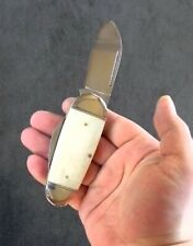 Elephant Toenail pocket knife White Bone Handle used for Scrimshaw Large Sunfish picture