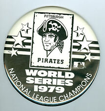 Huge 6 Inch 1979 Pittsburgh Pirates Baseball Team World Series Pinback w/Stand picture