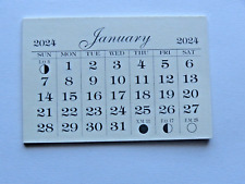 MINI 2024 MONTHLY TEAR OFF GOOD QUALITY CALENDAR PADS BACK PAGE CARD STOCK picture