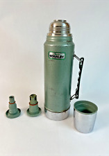Stanley Aladdin Vintage Green Vacuum Bottle Thermos Quart Cup and Stopper picture