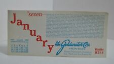 1927 The Goldwater Printers Co. Cardboard Calendar For January *Seven* Story picture