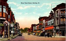 West Third Street Sterling Illinois Postcard picture