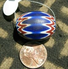 Large 25X20mm Antique Venetian 6 layer Chevron Egg Shaped Trade Bead Beauty picture