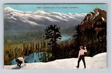 Mt Wilson CA-California, Snowballing On Mountain, Antique, Vintage Postcard picture