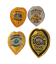 Lot  of 4 POLICE Arm Patches  New Jersey Virgin Islands Iowa Kennewick NEW picture