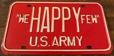 Vintage We Happy Few United States US Army Booster License Plate EMBOSSED STEEL picture