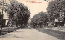E86/ Carrollton Ohio Postcard Carroll Co 1913 North Street Homes 3 picture