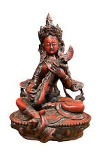 Heavy Saraswati Red Resin Statue 8.5 Inch Tall picture