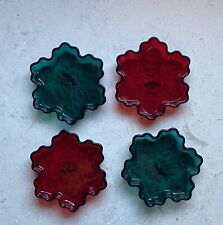 4pk Snowflake Glass Plate appetizer or dessert holder special for Christmas 🎄 picture