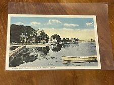 Shore Scene Along Gravel St Mystic CT  Vintage Postcard 1930 picture
