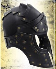 Historical vintage viking Beaufort Helmet - Leather Armor for LARP and Cosplay picture